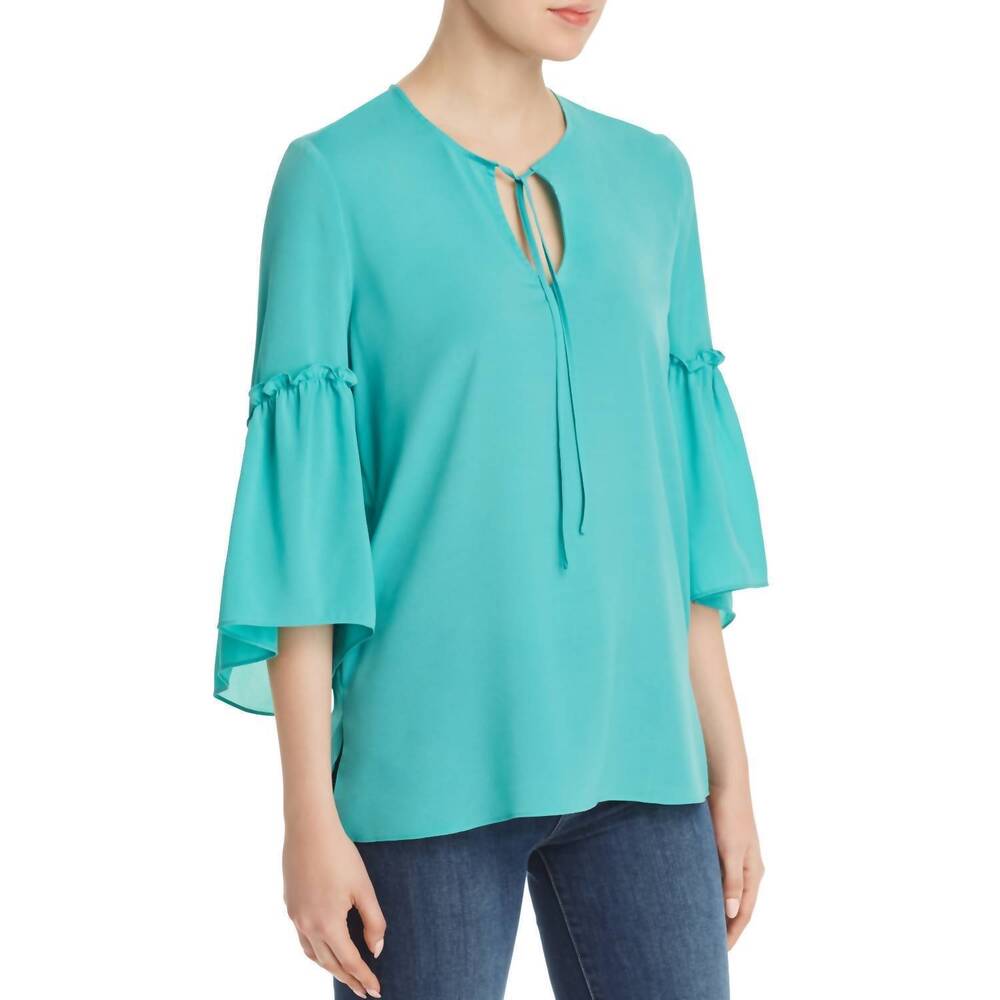 NEW LE GALI women's harlie sheer bell sleeve blouse in spearmint